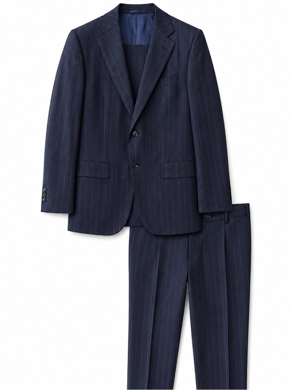 Italian Wool Navy Pinstripe Suit Luca Sartoria | Tailored Blazer & Trousers